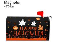 Happy Halloween Black Mailbox Covers Magnetic Standard Size 25.5" X 21", Cute Pumpkin Ghost Wraps P Halloween Mailbox Castle