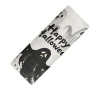 Happy Halloween Black White printed yoga mat non toxic Thick 1 mm For floor non slip, with yoga mat bag carrier tapete para ejercicio 71x26 inches