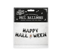 Happy Halloween Black with Ghost Air Fill Foil Letter Balloon Kit 35cm
