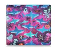 Happy Halloween Blue Shark Skull Premium Leather Toursuit car registration and insurance card holder Car Essentials for Driver License, Cards & Essential Documents