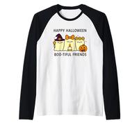 Happy Halloween Boo-Tiful Friends Kawaii Ghosts Pumpkin Raglan Baseball Tee