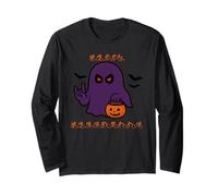 Happy Halloween BSL Sign Language Ghost Funny Costume Long Sleeve T-Shirt