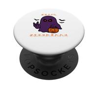 Happy Halloween BSL Sign Language Ghost Funny Costume PopSockets Adhesive PopGrip