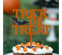 Happy Halloween Cake Topper Acrylic Black Vintage Pumpkin Witch Party Toppers Elegant Decoration UK (H012)