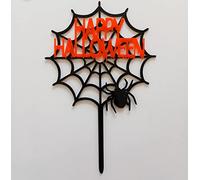 Happy Halloween Cake Topper Acrylic Black Vintage Pumpkin Witch Party Toppers Elegant Decoration UK (H007)