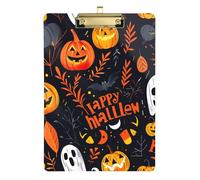 Happy Halloween Card Vector Illustration Long clipboard Acrylic Cute for 5th Grade Classroom Essentials for Teachers Size 9 x 12