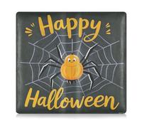 Happy Halloween Cartoon Cute Black Premium Leather Registration and Insurance Card Holder Glove Box Compartment Organizer for Driver Auto Owners Trailer Motorcycle Boat