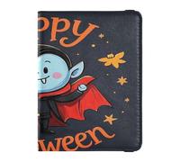 Happy Halloween Cartoon Cute Vampire Leather decorative Passport and Vaccine Card Wallet Combo Vaccine Card Holder Cover Combo Passport Case Travel Documents Wallet Waterproof, Happy Halloween cartoon