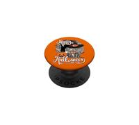 Happy Halloween Cat Witch Pumpkin Moon Design Summerween PopSockets Adhesive PopGrip