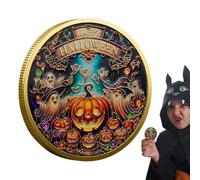Happy Halloween Collectible Coin - Gold Metal Souvenir | Sturdy Commemorative Coin For Party Favors, , Collectors & Halloween Enthusiasts, Creative Keepsake