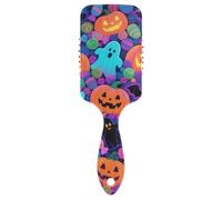 Happy Halloween Colorful Candy Ghosts friendly scalp massager haired head massager scalp for wet hair with Ergonomic handle cepillo para cabello