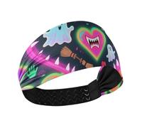 Happy Halloween Colorful Candy Ghosts Moisture Wicking workout headband Elastic hair for Cycling washing face Volleyball Volleyball