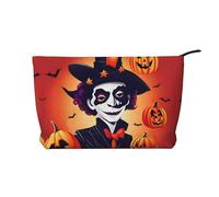 Happy Halloween Corduroy Makeup Bag Travel Cosmetic Bag Organizer Toiletry Bag