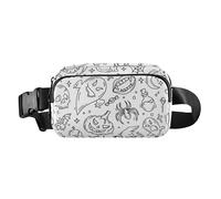 Happy Halloween Cute Fanny Pack Waist Bag for Women Men Mini Crossbody Passport Bag with Adjustable Strap for Cycling Hiking Gym, Multicolor, One Size, Waistpack