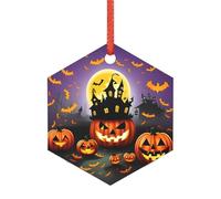 Happy Halloween Day Crystal Clear Christmas Tree Ornaments, Modern Acrylic Alternative to holiday decor