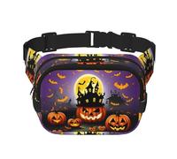 Happy Halloween Day print Fanny Pack Purse with Adjustable Strap Square Double Layer Waist Bag Belt Unisex Everywhere