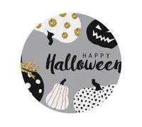 Happy-Halloween-Day Printed Coasters Set of 4, Tabletop Protection Leather Coasters for Cup Drinks Coffee Pads Beer Bar Mat Gifts, Round Shape