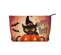 Happy Halloween Day Printed Corduroy Makeup Bag for Travel & Daily Use, Stylish Pouch Purse Case Cosmetic Bags Organizer for Women