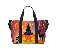Happy Halloween Day Printed Travel Duffel Bag for Women Men - Weekend Overnight Bags with Adjustable Shoulder Strap and Handle