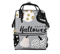 Happy-Halloween-Day Prints Changing Bag Backpack Baby Diaper Bags for Mom Dad, Waterproof Nappy Rucksack Multifunctional Travel Bag