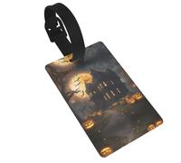 Happy-Halloween-Day-Trick-Or-Treat 1 Print Interesting Luggage Tags Travel Luggage Tags for Men and Women for Luggage Identification