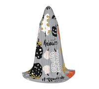 Happy-Halloween-Day-Trick-Or-Treat Hooded Cape For Teenagers, Unisex Cloak Robe Hooded Halloween Costume Satin Witches Vampire Cloak Fancy Dress Up Children