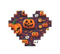 Happy-Halloween-Day Trick-Or-Treat Print Building Brick Puzzles, Family Keepsake Romantic Home Decor Anniversary Birthday Gifts