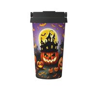 Happy-Halloween-Day-Trick-Or-Treat Print Coffee Tumbler Water Cup With Leak Proof Lid,Stainless Steel Insulated Tumbler 20oz