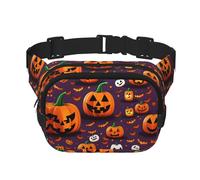 Happy-Halloween-Day Trick-Or-Treat print Fanny Pack Purse with Adjustable Strap Square Double Layer Waist Bag Belt Unisex Everywhere