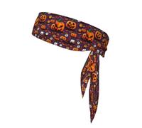 Happy-Halloween-Day Trick-Or-Treat Print Headbands Soft Unisex Adjustable Headwraps, Hair Athletic Bands For Running, Tennis, Sports