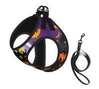 Happy-Halloween-Day-Trick-Or-Treat Print Reflective No Choke Pet Vest Harness,Adjustable Soft Padded Dog Harness With Easy Control Handle