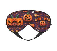 Happy-Halloween-Day Trick-Or-Treat Print Sleep Eye Mask Comfortable with Adjustable Strap Soft Shade Blackout Eye Cover Blindfold