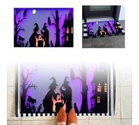 Happy Halloween Decorative Logo Poster Banner Background Halloween Pumpkin Birthday Photo Booth Background Party Decorations! door mat (B, One Size)