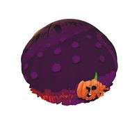 Happy Halloween Double Layered Shower Cap For Women Reusable Suitable For Bathing Spa