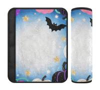 Happy Halloween Dreamy Pumpkin Bat 2 Pcs Car Seat Pad Car Belt Pad Protect Your Neck and Shoulders for SUV Cover