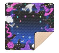 Happy Halloween Dreamy Witch Hat Large Sturdy Baby Play Mat for Indoor Outdoor Cozy Breathable Infant Play Mat for Baby Kids Toddlers Infants, 50'' x 50''