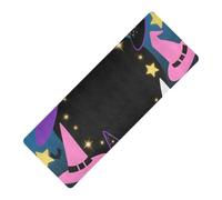Happy Halloween Dreamy Witch Hat printed thin yoga mat non slip Thick 1 mm for men non slip, with bag for carrying tapete para ejercicio 71x26 inches