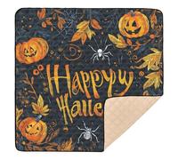 Happy Halloween Floral Grimace Large Sturdy Baby Activity Play Mat for Indoor Outdoor 1-Piecing Tummy Time & Crawling Mat for Baby Kids Toddlers Infants, 50'' x 50''
