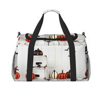 Happy Halloween Full Print Travel Duffle Bag with Adjustable Shoulder Strap,Large Capacity Twill Polyester Crossbody Bag for Gym,Weekend Trips Outdoor Activities