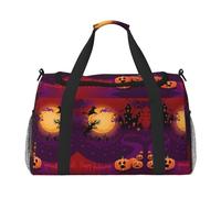 Happy Halloween Full Print Travel Duffle Bag with Adjustable Shoulder Strap,Large Capacity Twill Polyester Crossbody Bag for Gym,Weekend Trips Outdoor Activities
