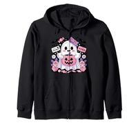 Happy Halloween Ghost for Festive Spirit and Fun Vibes Zip Hoodie