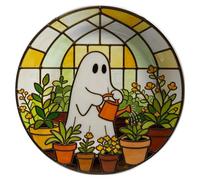 Happy Halloween Ghost Greenhouse Decorative Plate For Backyard Wall Hanging