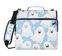 Happy Halloween Ghosts Cute 3 Ringing Sturdy Zipper Binder with Handle Waterproof School Binders Organizer for School/Office Cartera con cremallera