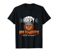 Happy Halloween Jack O Lantern Pumpkin Spiderweb Scarecrow T-Shirt