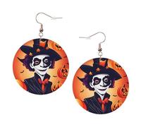 Happy Halloween Leather Round Earrings Color Valentine'S Day Festival Activities Fashion Women'S