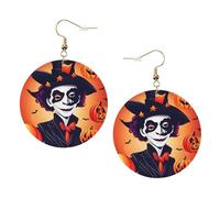 Happy Halloween Leather Round Earrings Color Valentine'S Day Festival Activities Fashion Women'S