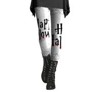 Happy Halloween Leggings for Women Tummy Control High Waisted Workout Compression Pants Lightweight Buttery Soft Spider Web Leggings (White,4XL)
