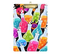 Happy Halloween Magic Potion Acrylic ECG clipboard Standard Letter A4 Size Standard Hole for Soccer Truck Driver Gold 12x9in Tabla para escribir