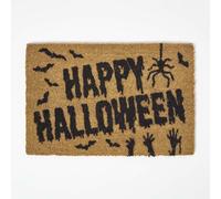 HOMESCAPES Coir Doormats, Halloween Door Mats Outdoor, Non Slip PVC Backing, Durable Heavy Duty Dirt-Trapper, Welcome Mat Indoor Outdoors Use for Home Front Entryways & Entrances, Bats & Spiders