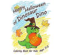 Happy Halloween of Dinosaur Dino. Coloring book for children. Ages 3-5.